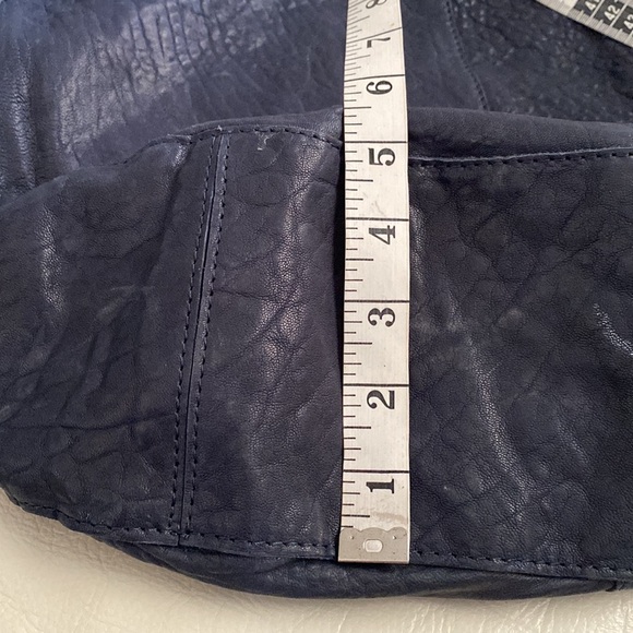 Elegant Midnight Blue Leather Hobo Bag - Picture 11 of 15